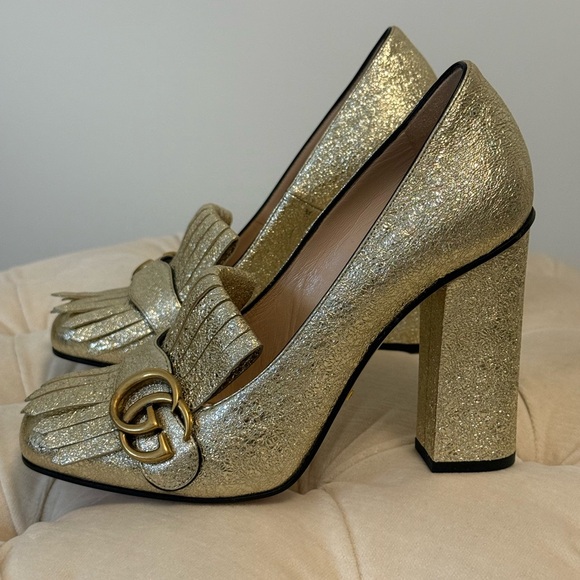 NWT Gucci Marmont Fringe Heels - Picture 8 of 14